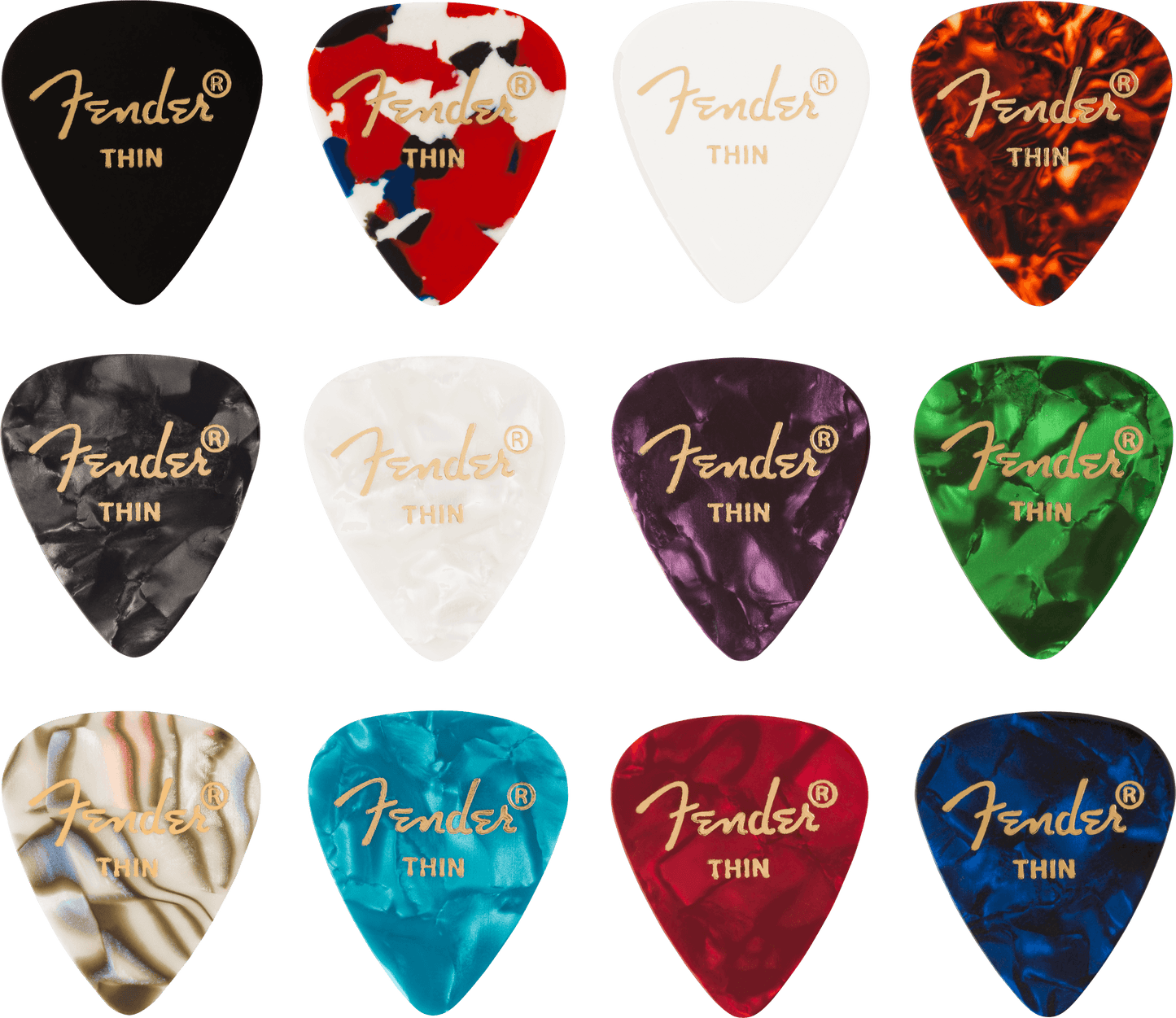 Celluloid Medley Picks, 351 Shape - 12 Pack