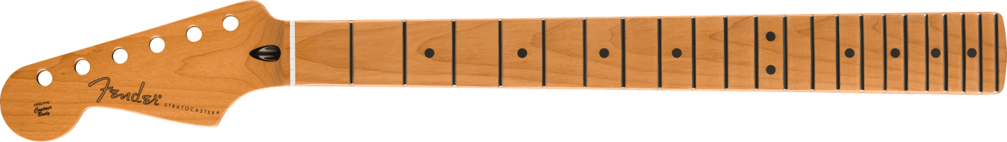 Satin Roasted Maple Stratocaster LH Neck, 22 Jumbo Frets, 12", Maple, Flat Oval Shape