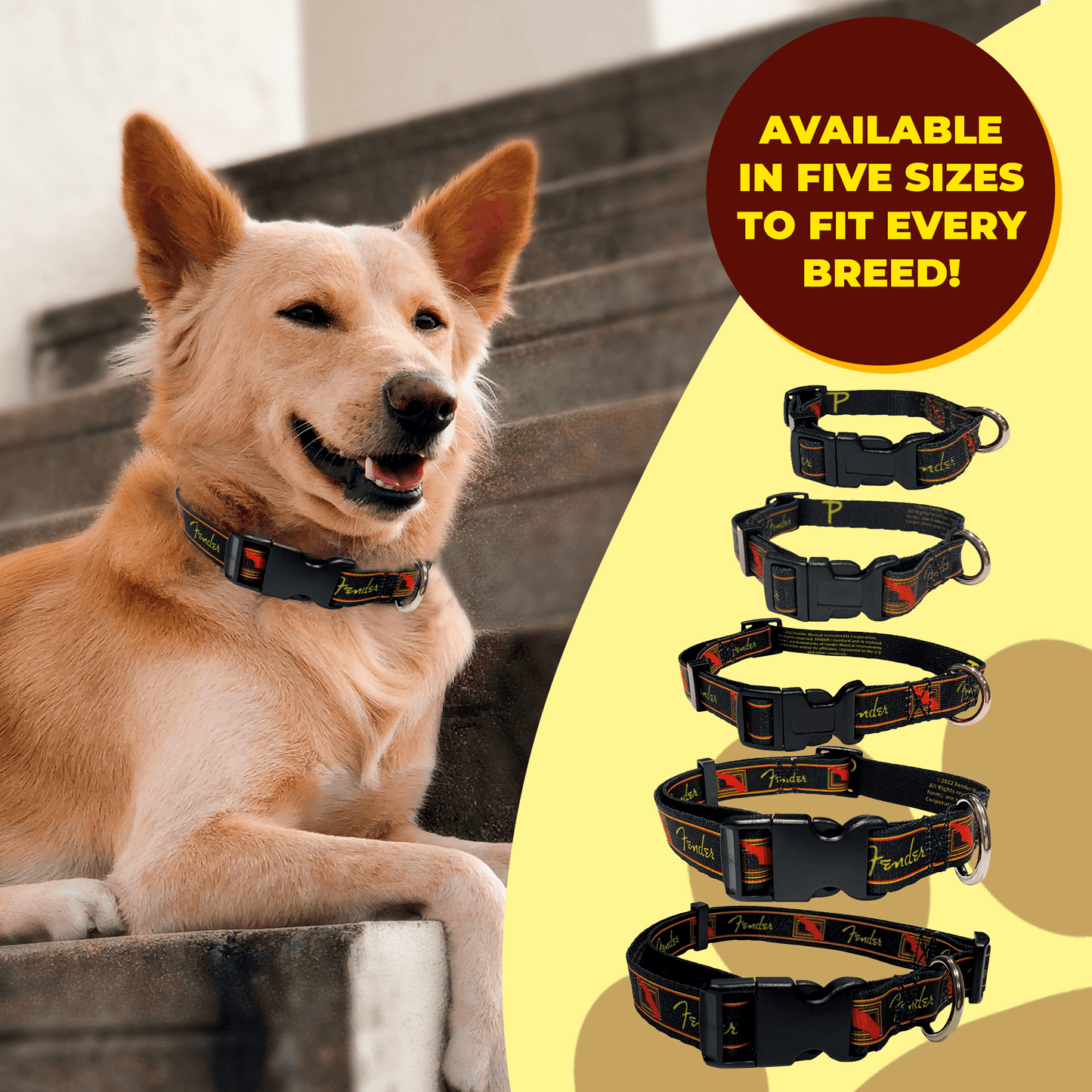 Fender® Monogram Logo Dog Collar
