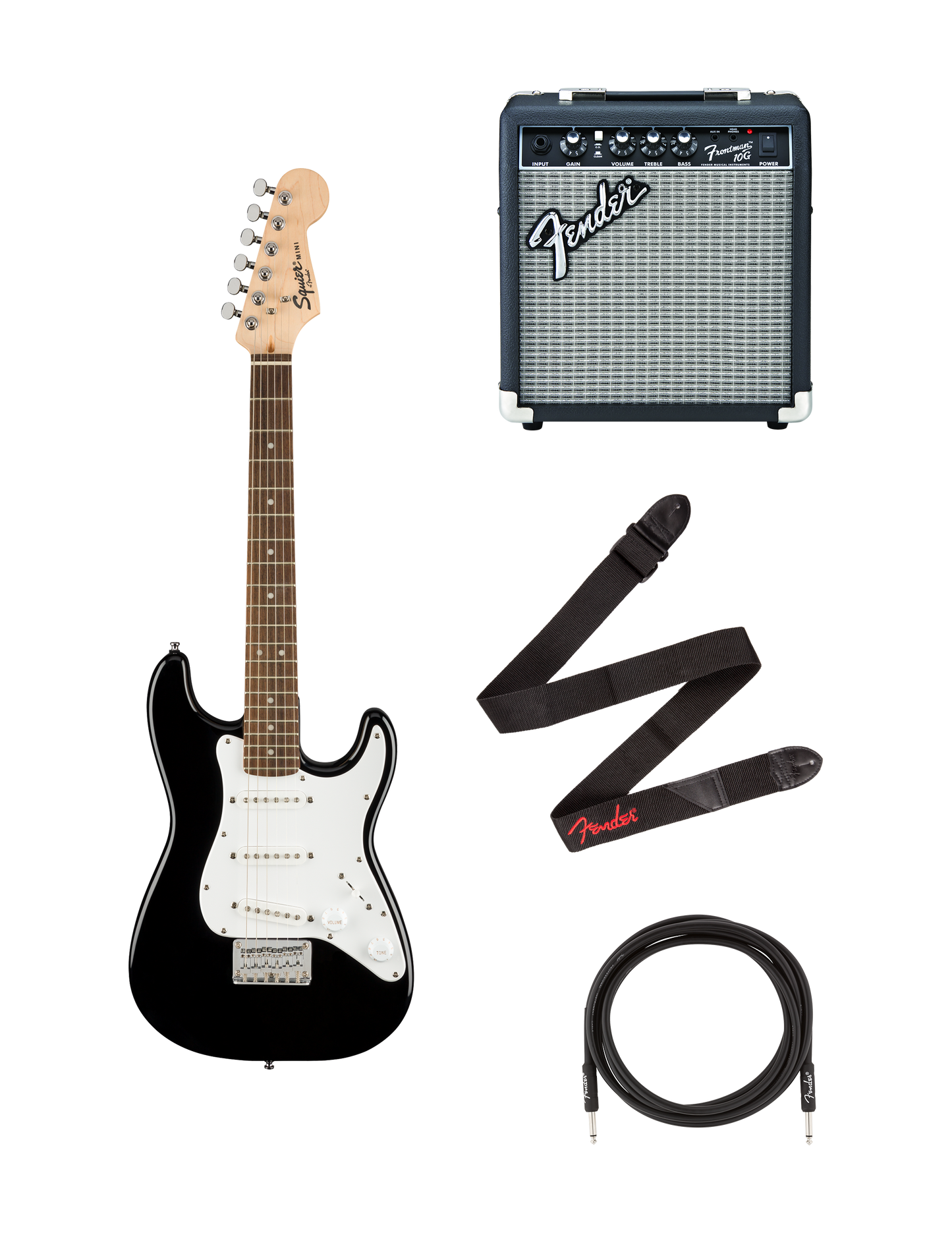Squier Mini Stratocaster ブラック&ソフトケース Squier Mini Stratocaster Bundle, Black – Fender
